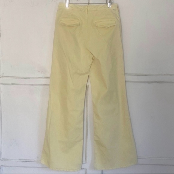MOTHER  “The Roller Prep” Wide Leg Pants in butter yellow color “Killing Time” - Picture 3 of 11